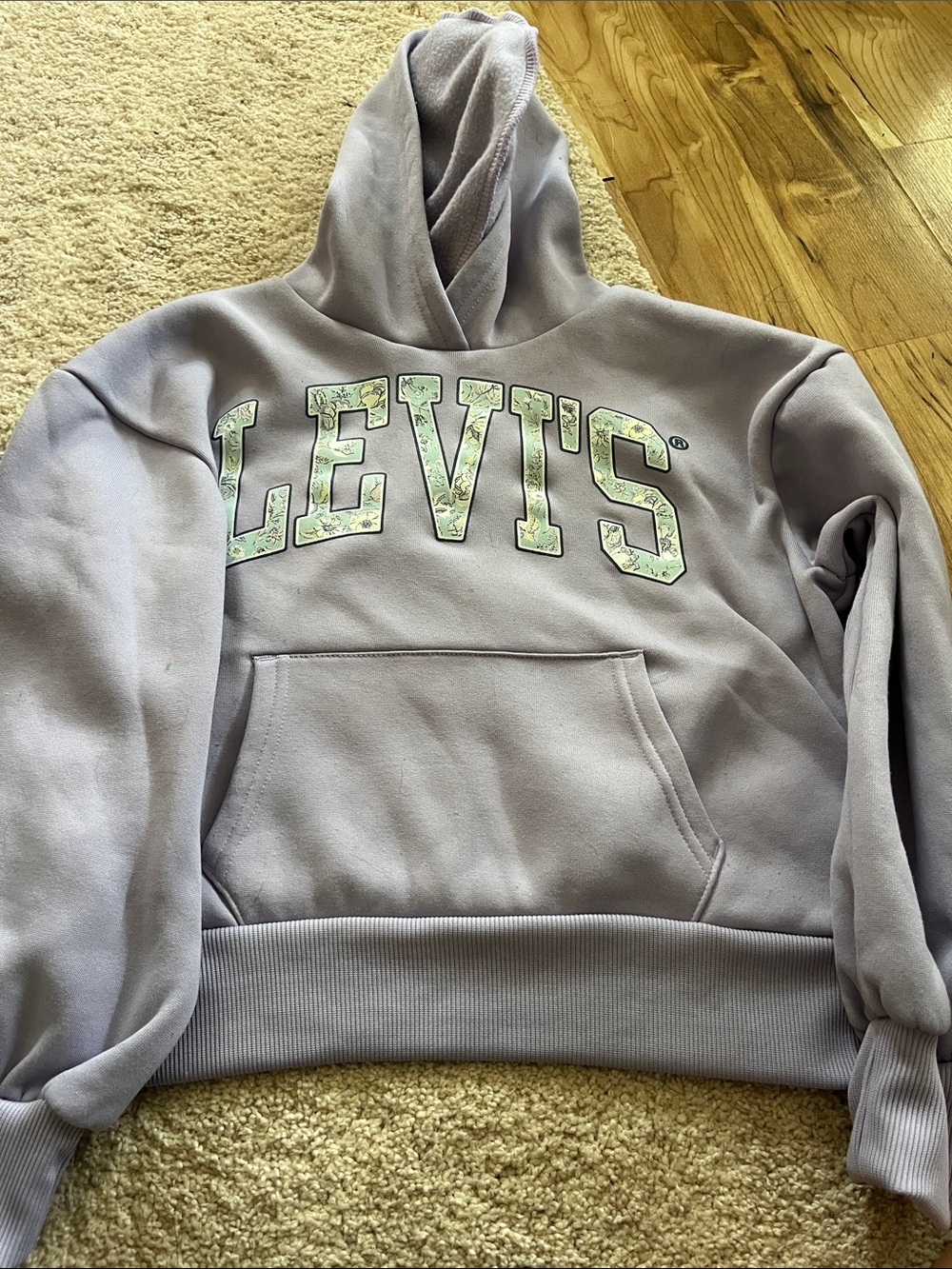 Levi's Lavender Pullover Hoodie with Patterned Logo